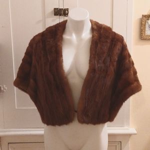 Vintage brown fur cape